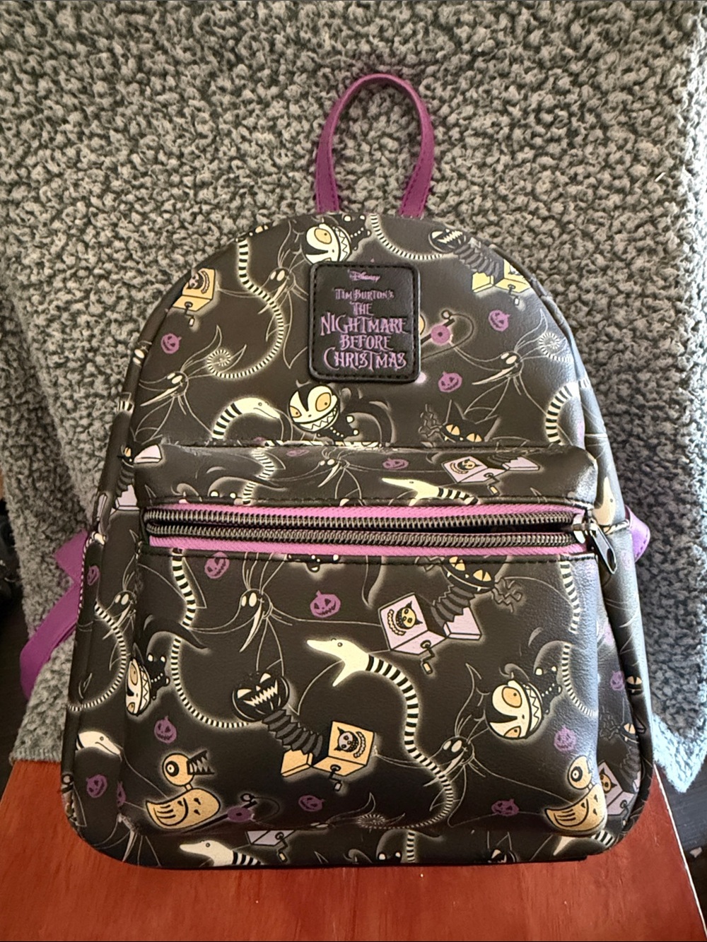 Loungefly The Nightmare Before Christmas Mini Backpack - Black, Purple, Yellow
